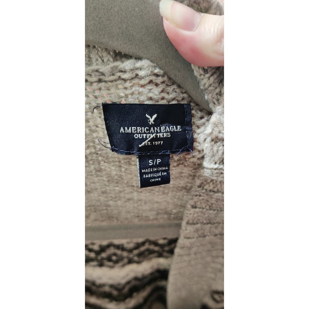 American Eagle Outfitters Southwest Pattern Grey Long Cardigan Size S Fair Isles - Picture 4 of 7